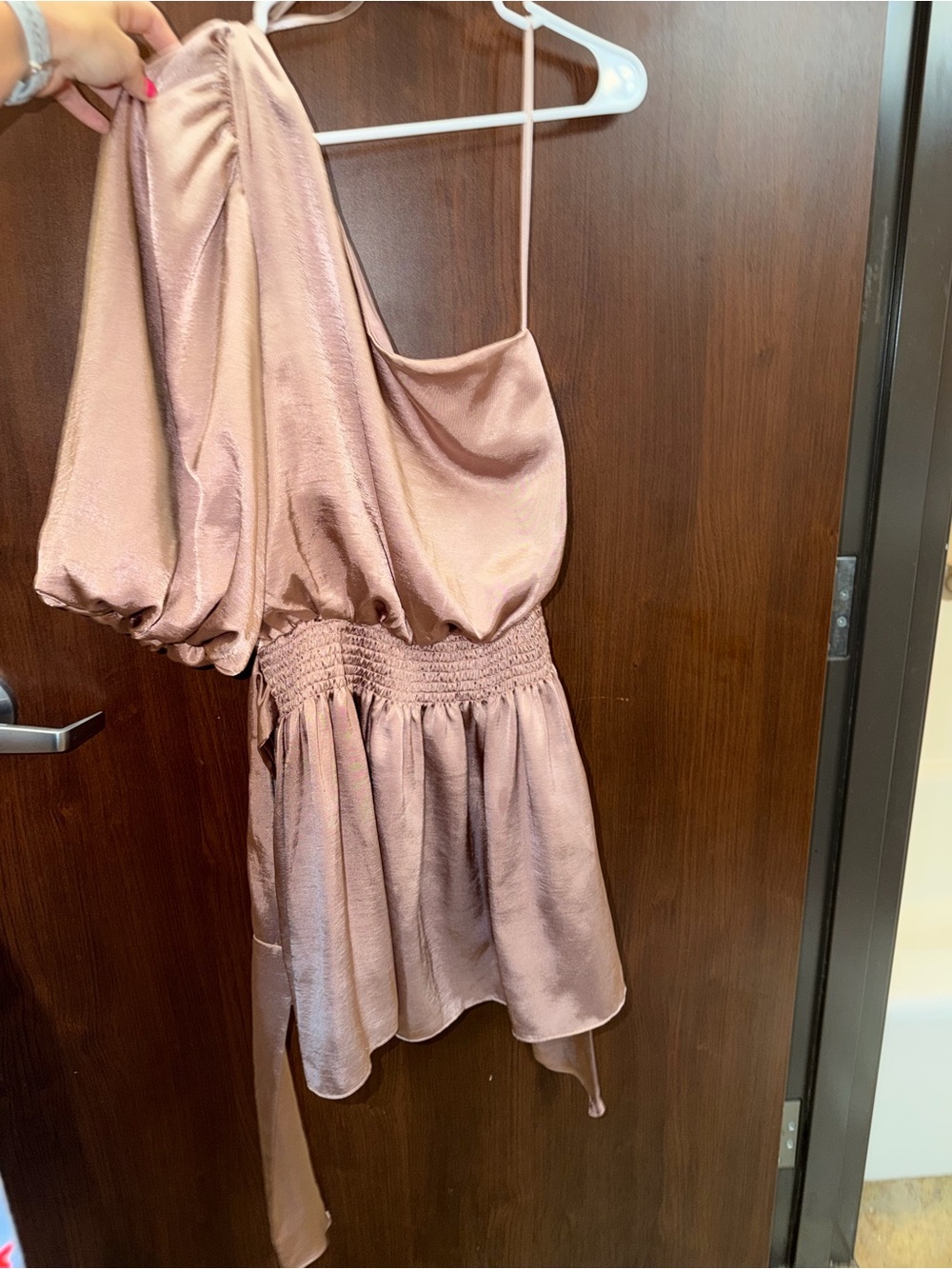 Mustard Seed Satin Mini Dress in Dusty Rose
